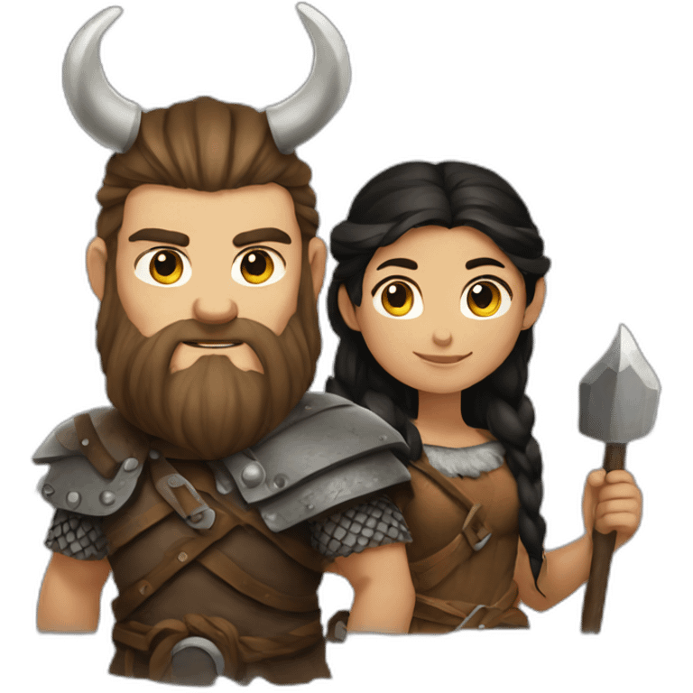 Viking and girl whithe dark hair emoji