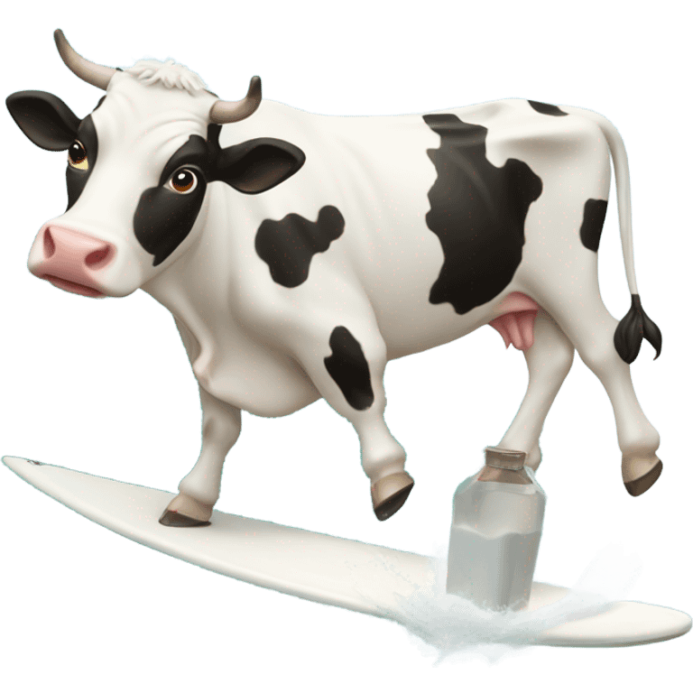 Milk cow surfing emoji