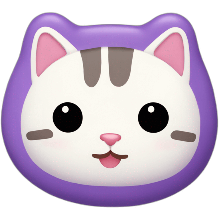 purple rice cake mochi cat emoji