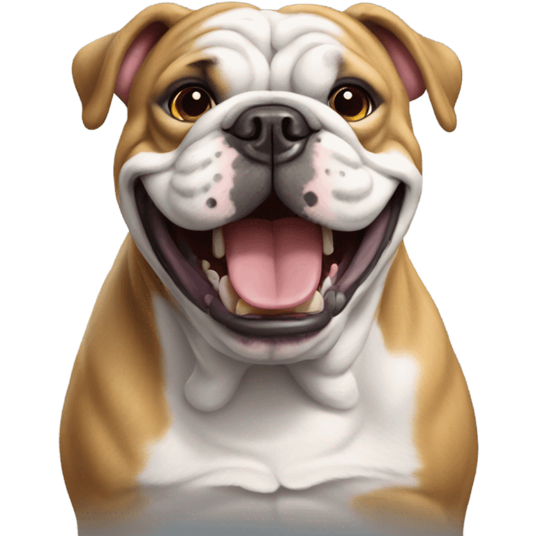 English bulldog smiling  emoji