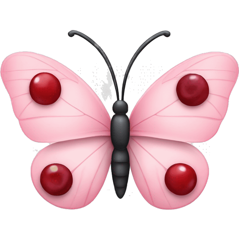 pale pink butterfly with cherries for antennas  emoji