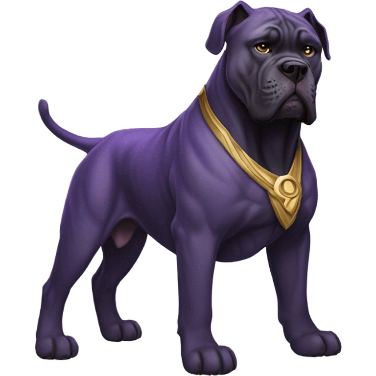  A purple-colored Cane Corso dressed Thanos. emoji