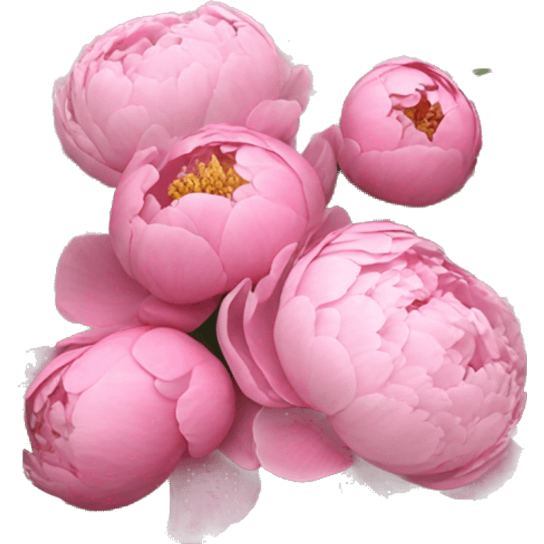 Pink peonies bouquet with random flowers that match but make unique emoji