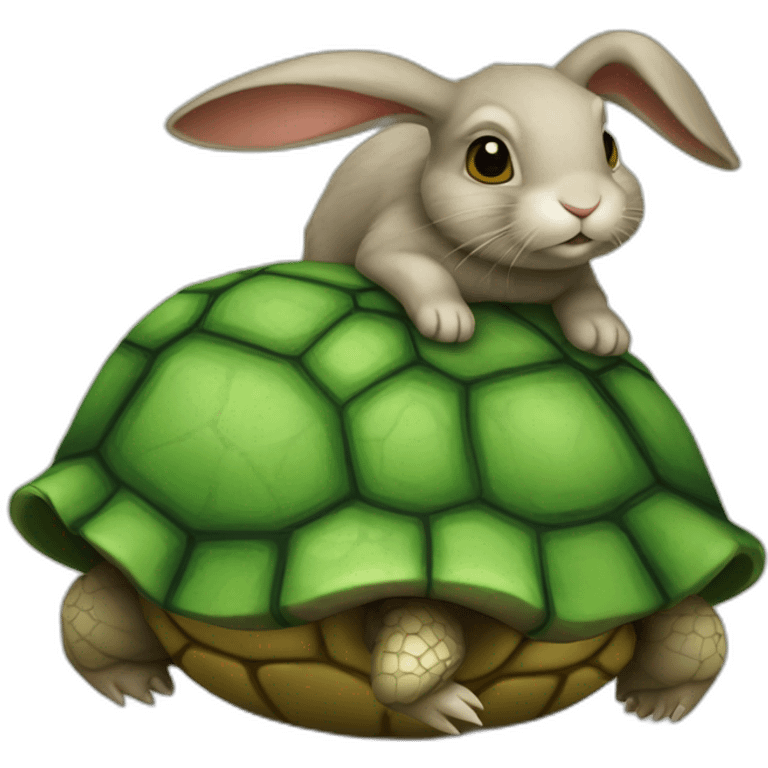 Bunny with a turtle shell emoji