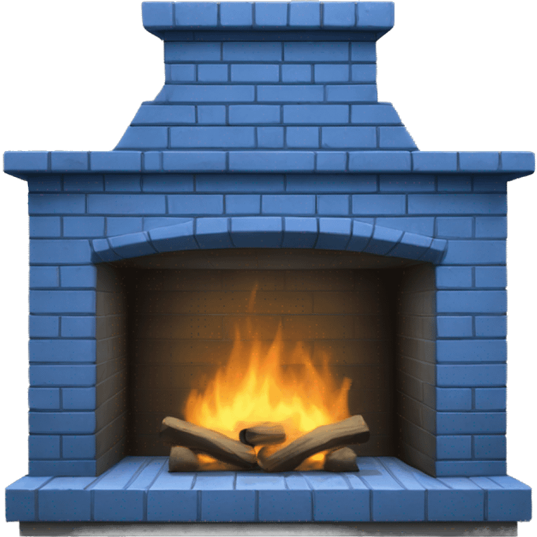 blue brick fireplace  emoji