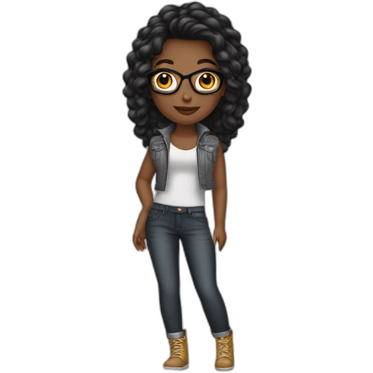 Ébano stylish girl emoji