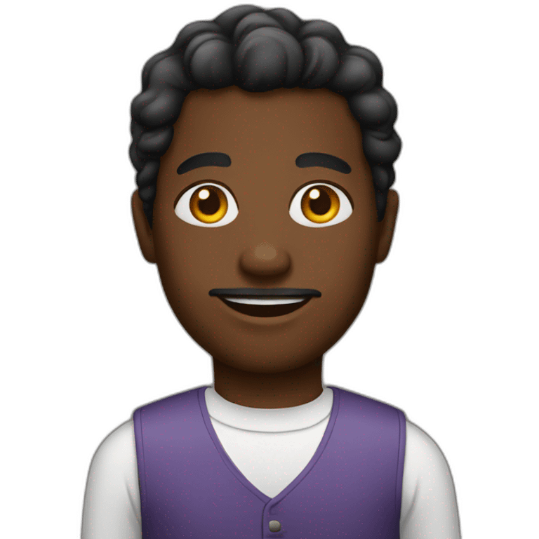 black guy wearing dress emoji