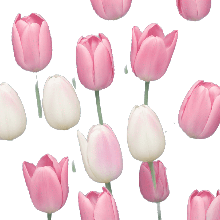 Pastel blue and pink tulips emoji