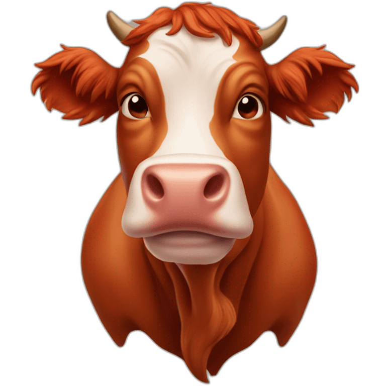 the big red head of a big red cow emoji