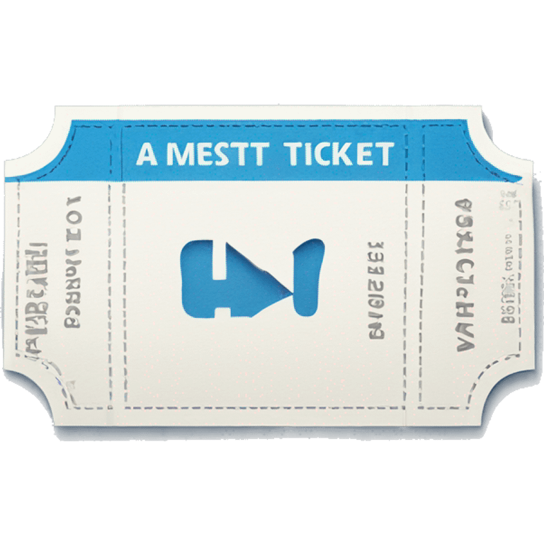 a  blue ticket in a open white envolope emoji