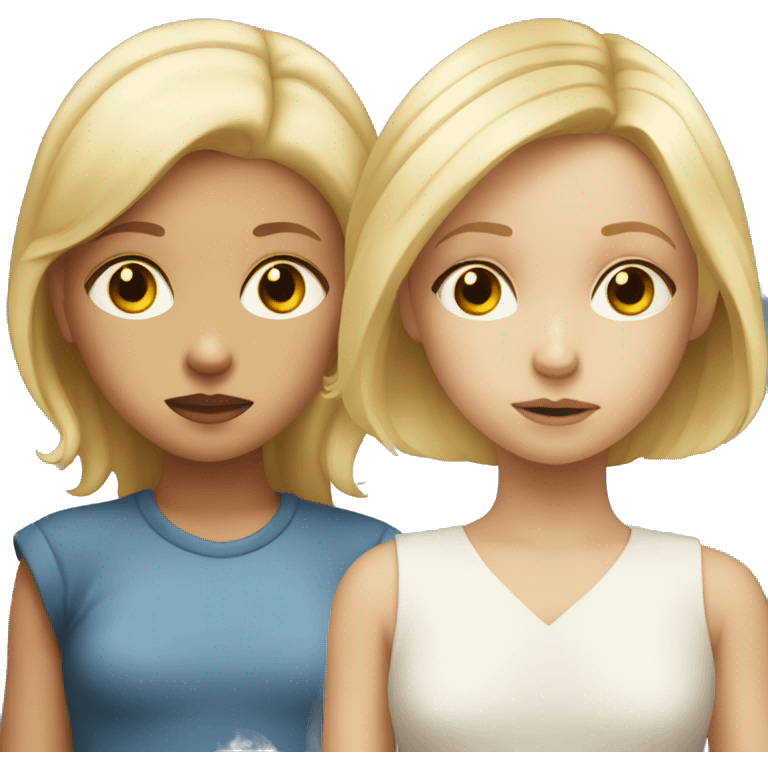 blonde child does not give a toy to another sad blonde child emoji