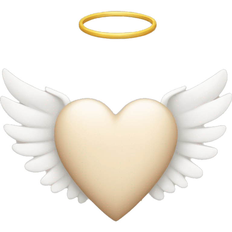 beige heart with white angel wings emoji