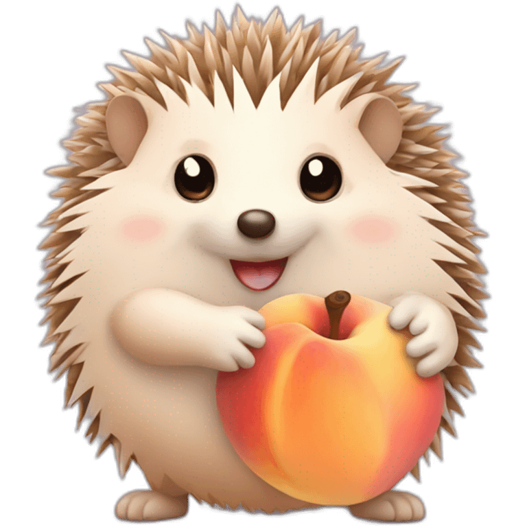 Hedgehog with peach emoji