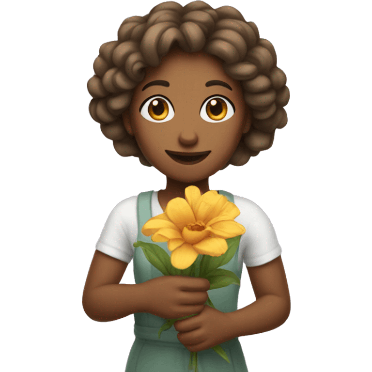 flowers in her hand emoji