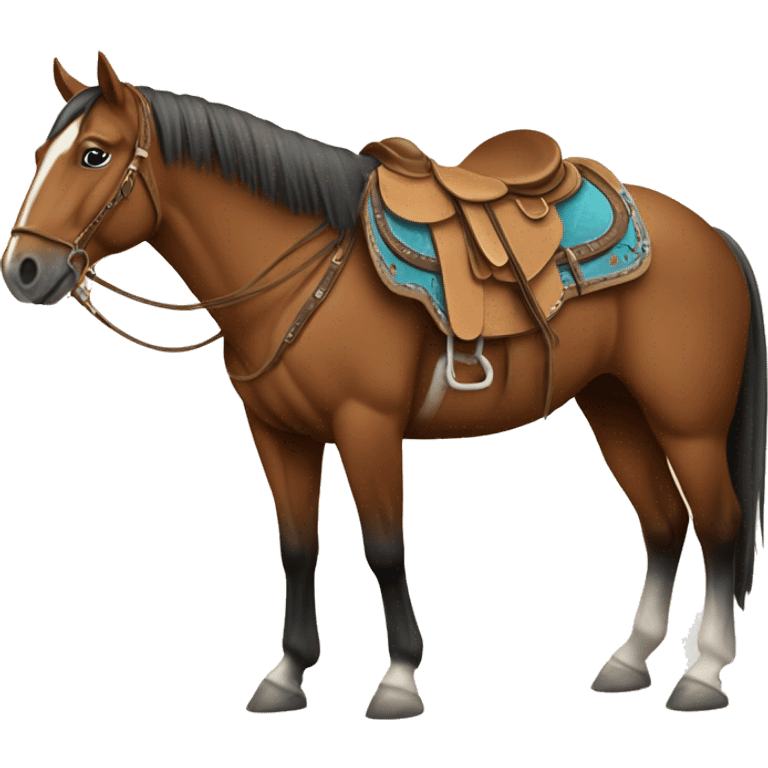 A western saddled up horse emoji