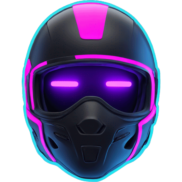 Motorcycle helmet in neon style emoji