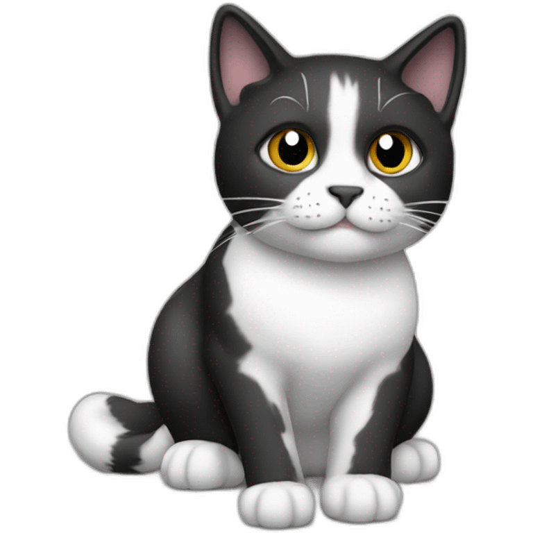 Cat blanco con negro emoji