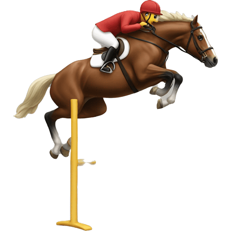 Horse that is jumping a jump emoji