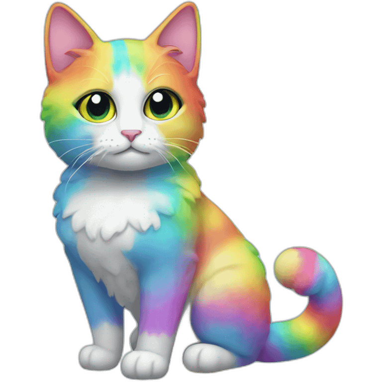 Rainbow Cat Full Body emoji