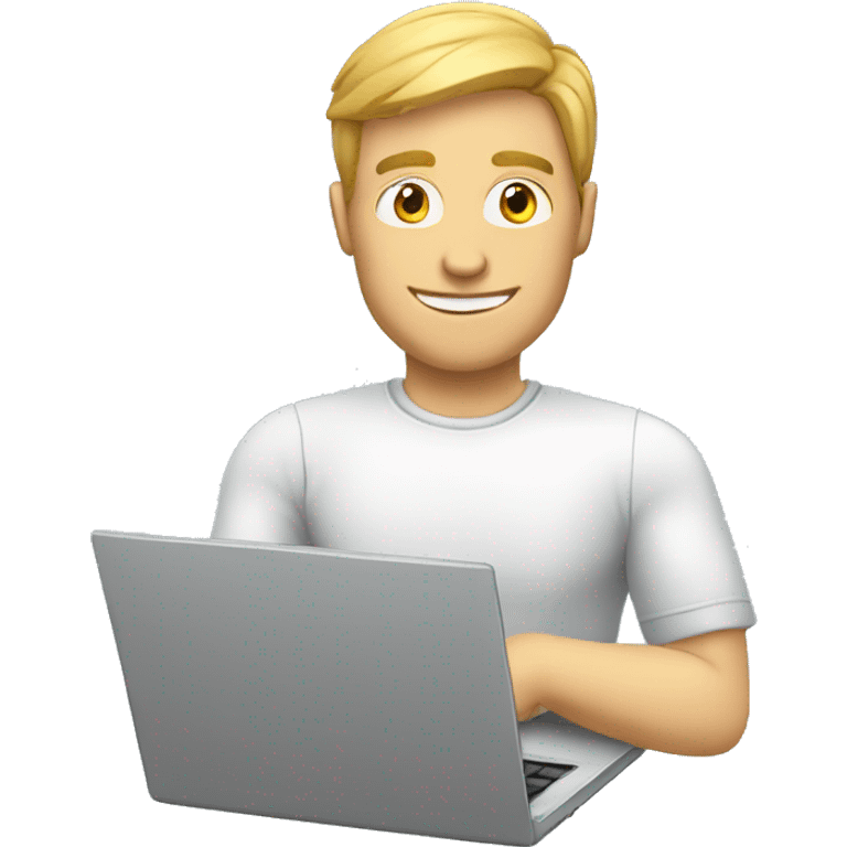 white male cybersportsman with laptop emoji