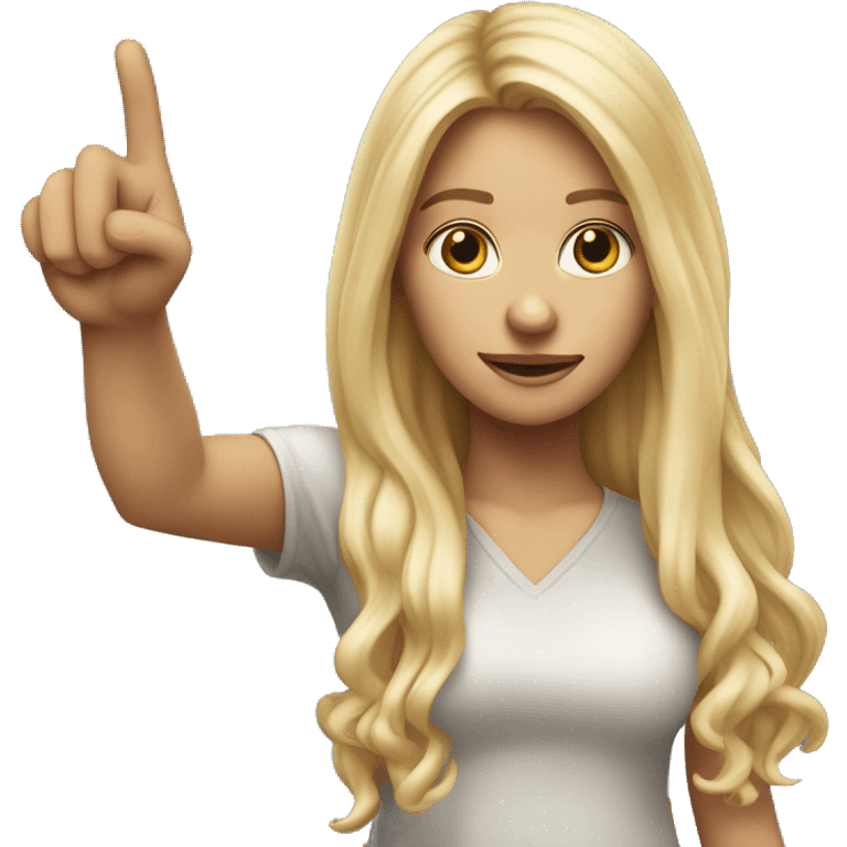 Blonde women with LONG HAIR ,POINTING YOU FORWARD with her HAND with INDEX FINGER, Hyper Realistic emoji