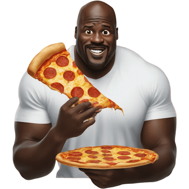 Shaq eating pizza emoji