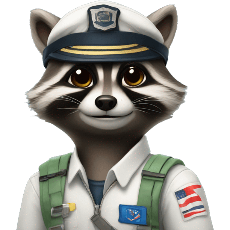 Pilot racoon emoji