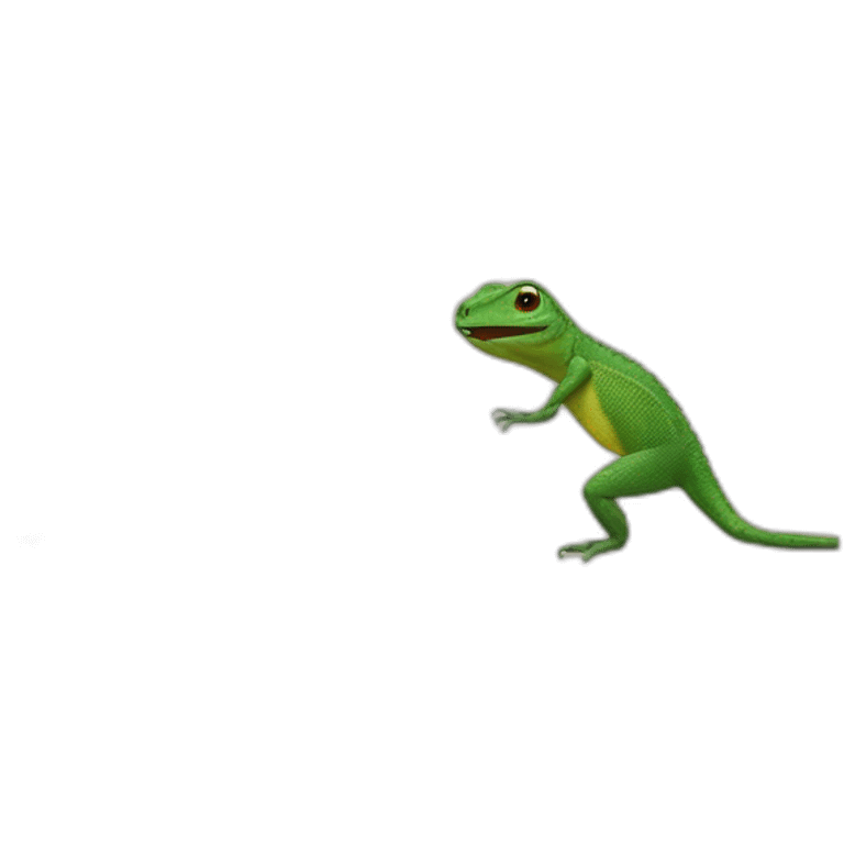 Lizard dancing with other lizard emoji