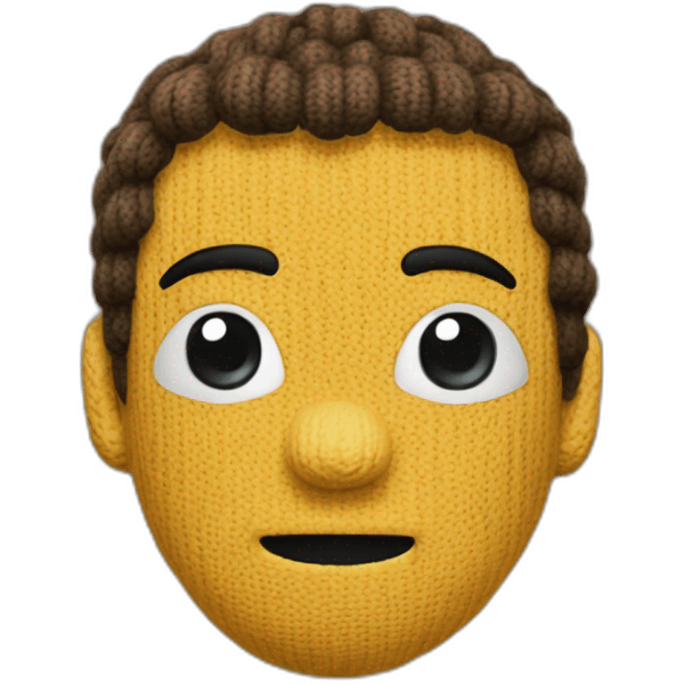 A knitted character emoji