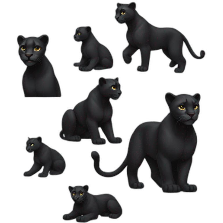 full body Panther black emoji