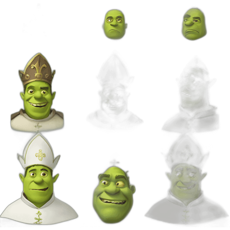 Green Shrek pope mash up combine them thanks that would be swell and I would appreciate it emoji