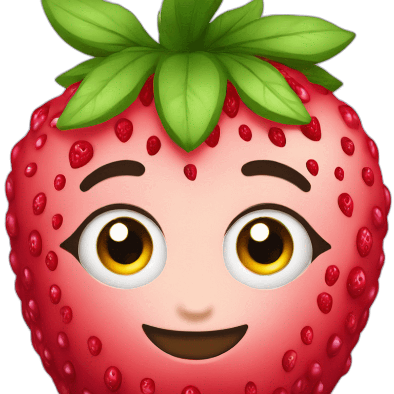 Fraise avec framboise et myrtille emoji