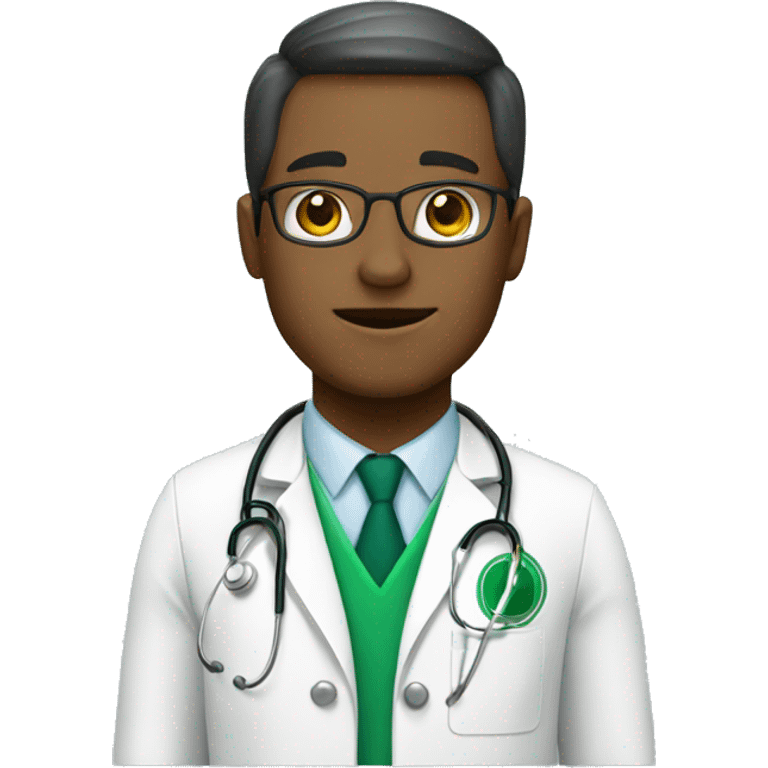 doctor con uniforme verde emoji