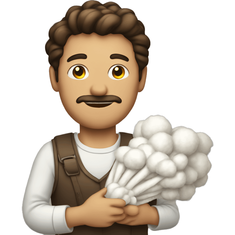 man holding cotton emoji