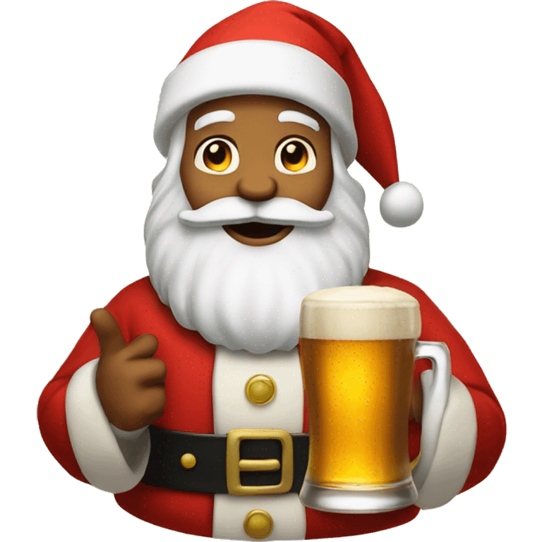 Santa Claus with beer emoji