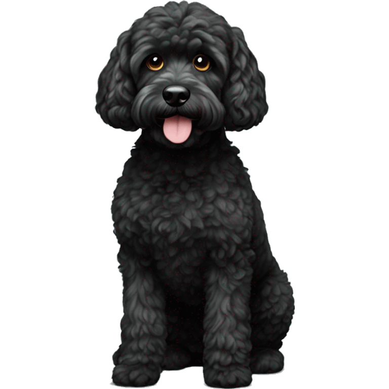 Black cockapoo full body emoji