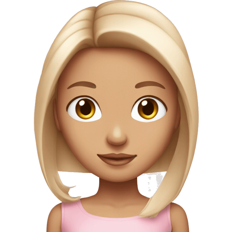 light pink bow on pretty girl with straight hair emoji