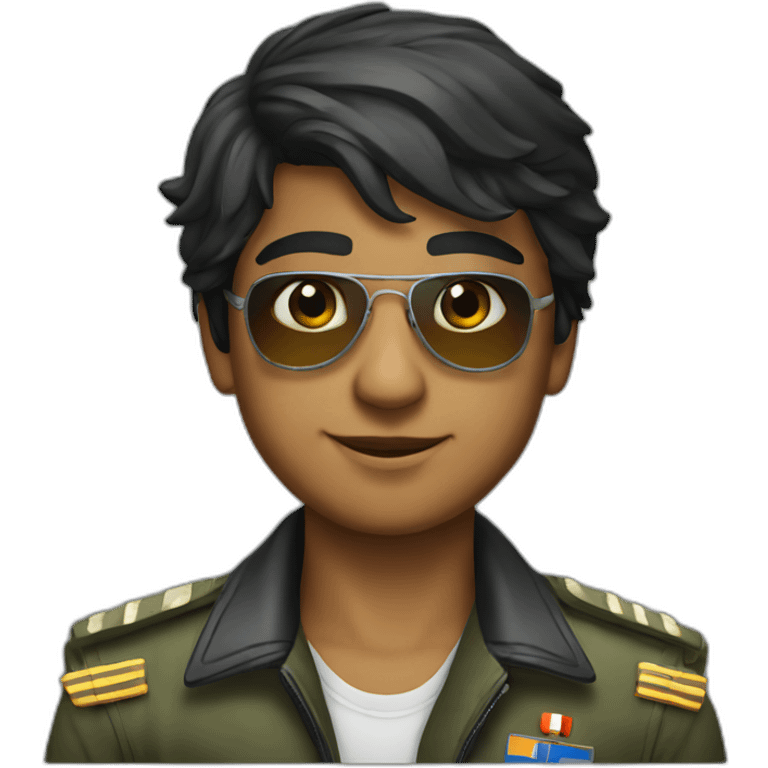 indian young pilot with sunglasses emoji