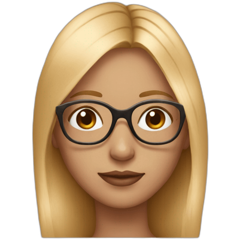 Girl with long blonde hair and rose gold glasses  emoji