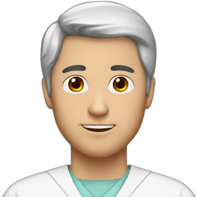 white guy with brown hair which is surgeon emoji