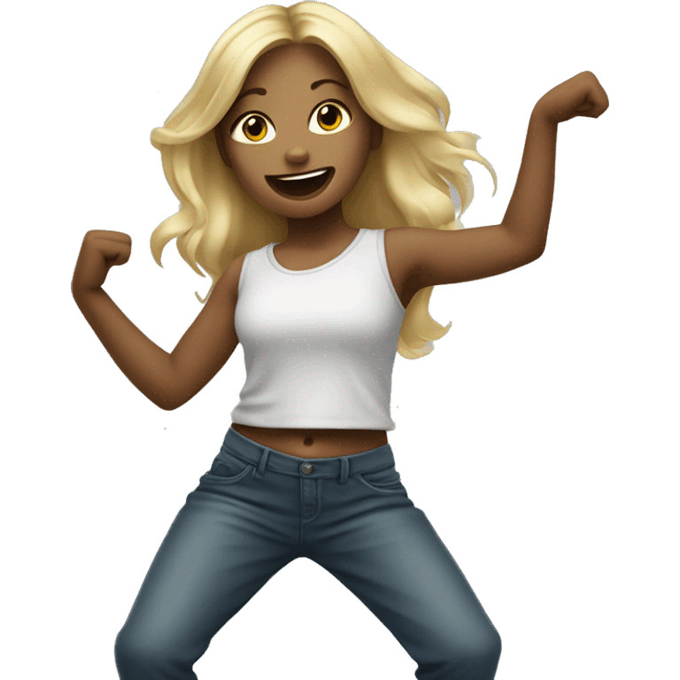 Blonde girl dancing hip hop  emoji