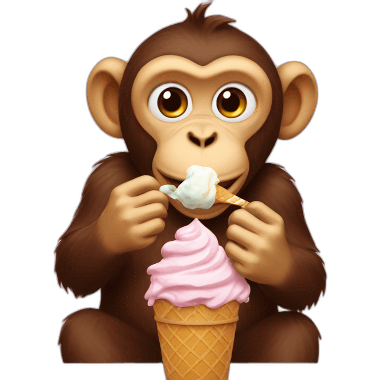 monkey eating ice cream emoji