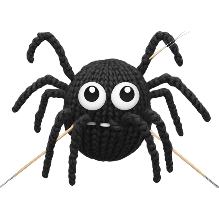 spider knits with knitting needles emoji