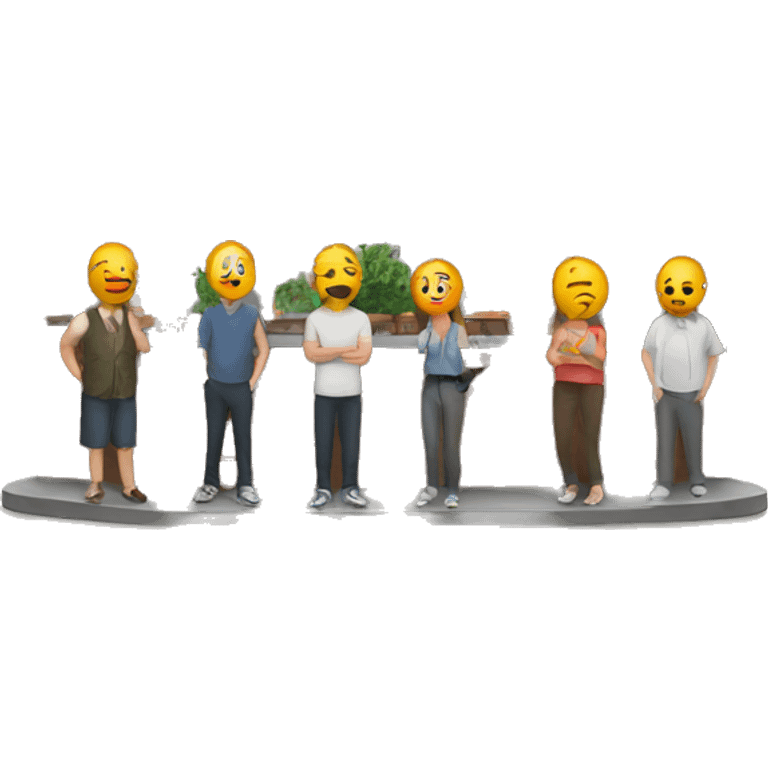 Sad seven customers in front of a restaurant emoji