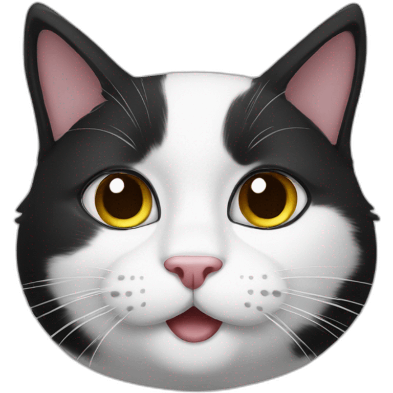 Black and white cat face emoji