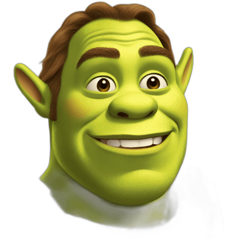 shrek doing a selfie emoji