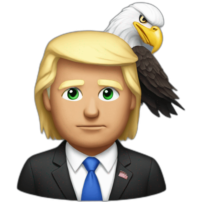 trump with bald eagle on his shoulder emoji