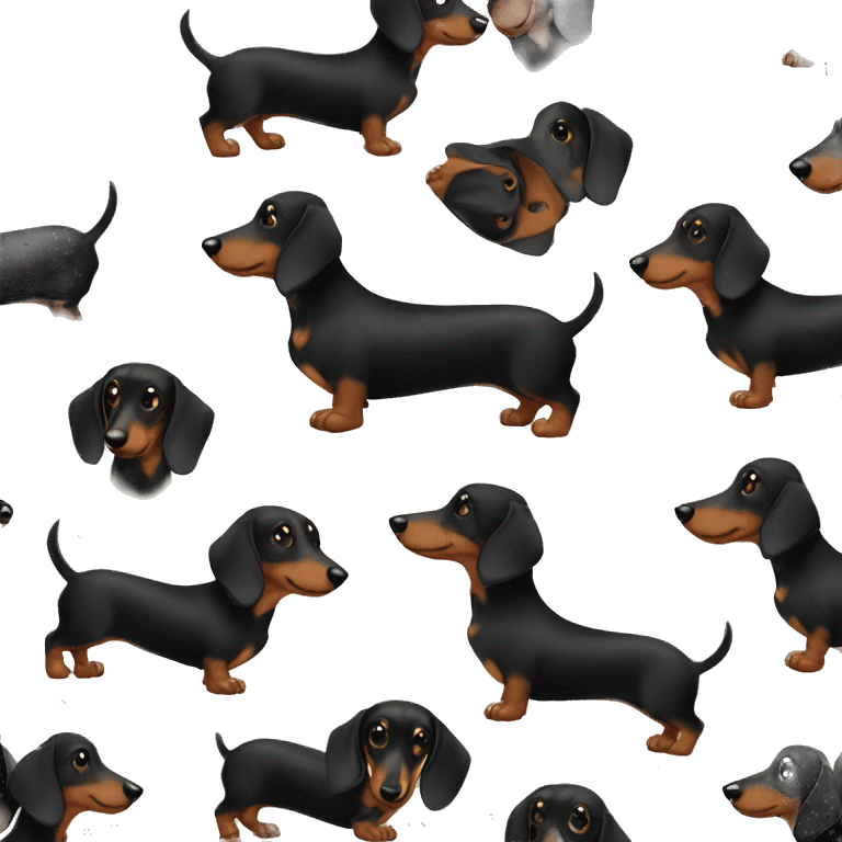 Black and tan long haired dachshund  emoji