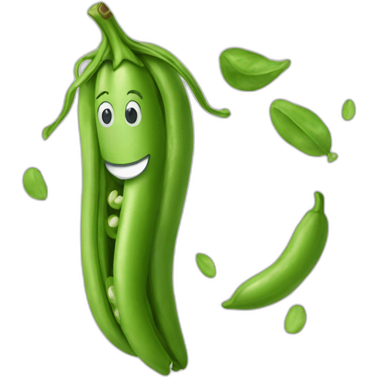 Happy green bean emoji