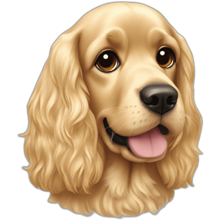 cocker spaniel with blondie girl emoji